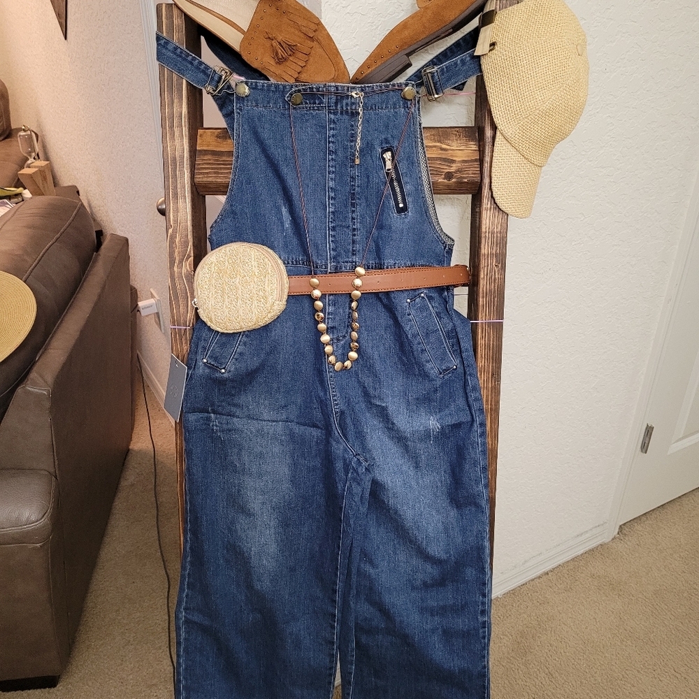 Y.Z.KOU blue jeans overall. Size L